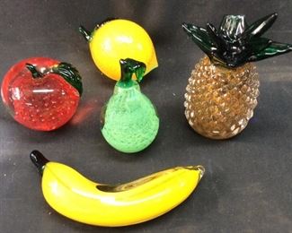 Lenox Glass Fruit Figurines
