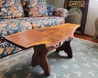 live edge table: 17 x 42 x 19