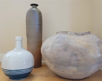 tall vase 19"h, large on right 14" diameter