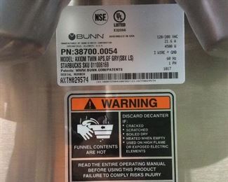 BUNN AXIOM TWIN COMMERCIAL COFFEE MACHIN