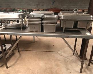 various catering pieces and stainless