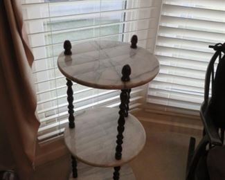 Large 3 Tier Marble Table  38 T x 19 Wide  Approx  60.00