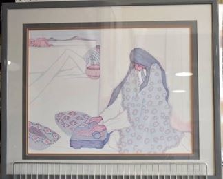 El Metate | Offset Lithography | Pena | Gray Wood Frame | 27.5" x 33.5"