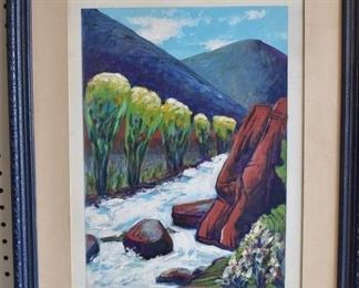 Near Redstone Colorado | Acrylic | Gary Carson | Vintage Wood Frame | 18.25" x 22.25"