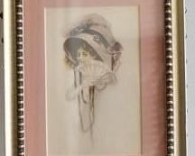 Set of 3 Portraits | Lithograph | Gold Tone Wood Frame | 6.5" x 21.25"