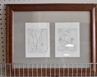 Butt Woman I and II | Artist Proof | I.M.P. 1991 | Wood Frame | 14.75" x 18.75"