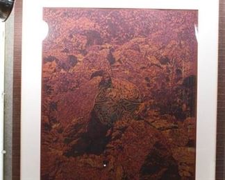 Celtic Knot Red Wilderness | Chalk Pastel Drawing | M. Sweeton 2004 | Dark Wood Frame | 51" x 43"
