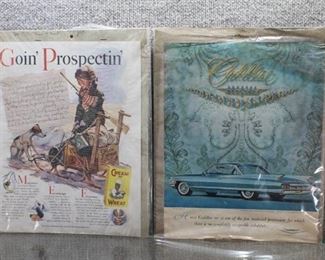 Lot of 2 Cadillac and Cream of Wheat | Vintage Advertisements | No Frame | 13" x 10"