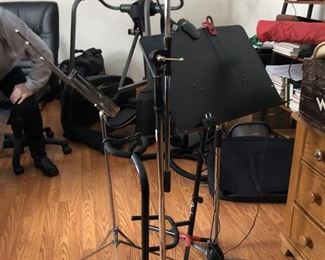 Exercise machine in background is not for sale. Music stands only.