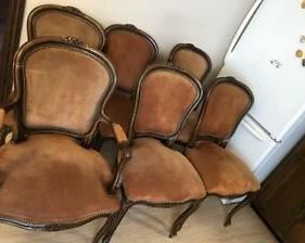 https://www.ebay.com/itm/114685966658	TR8025 Vintage Dinning Room Chairs (2 captain + 4 reg) Pickup Only		BUY-IT-NOW	 $200.00 

