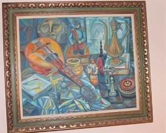 IRVING AMEN "TURKISH COFFEE SHOP" OIL ON CANVAS 20X24