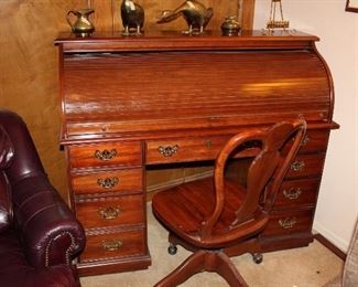 roll-top desk, not an antique; good quality