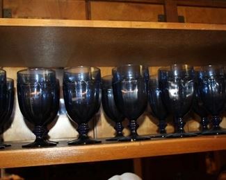 blue glassware