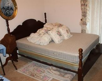 full size bed; older mattresses, but serviceable