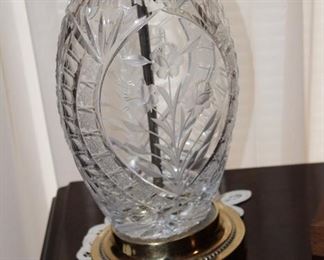Bleikristal GDR crystal table lamp, signed