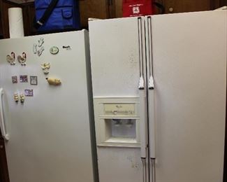 upright freezer and side-by-side refrigerator/freezer