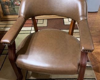 3 matching leather dining/game table chairs