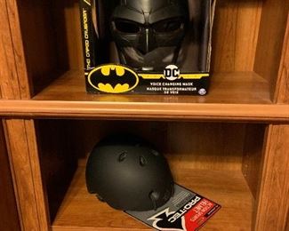 bike helmets, talking Batman mask