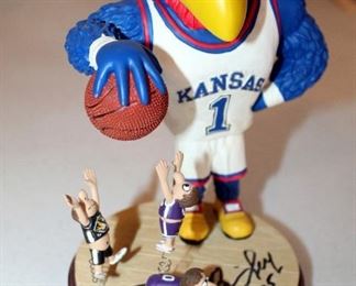 Jayhawk 8.5" Figurine Entitled "Keep Away", Limited Edition Signed And Numbered, Autographed By Bill Self In 2005
