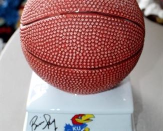 Ceramic 7.5" Basketball Bank Signed By Bill Self