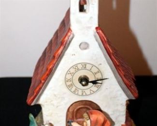 M. J. Goebel Hummel Ceramic Chapel Clock, 12" Tall