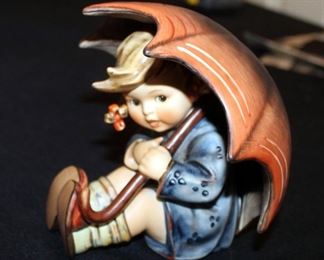 M. J. Goebel Hummel Ceramic Figure, "Umbrella Girl" Marked Number 15220B, 4" Tall