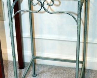 Matching Metal Plant Stands, Qty 2, 25" x 11" x 10.75", And Scroll Design Plant Stand, 18.5" x 16" x 11"