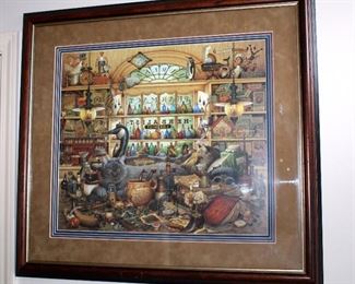 Vintage Turned Wood Corner Curio With 5 Shelves, 58" x 26" x 17.5"