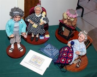 Nana's Family Figural Collection By Artist Annie Wahl/Richard Simmons, Some With Certificates Of Authenticity, Qty 11