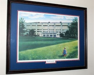 Framed, Matted Under Glass, KU Campus Art Print, "Jaydreamin - Allen Field House" Limited Edition 1336/4000, Signed By The Artist, 24.25" x 30.75"
