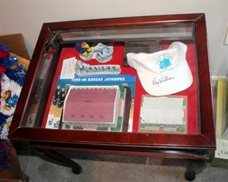 Collector's Display Case Containing Sports Collector's Guild Limited Edition Hand Finished Model Of Allen Fieldhouse With Removable Roof