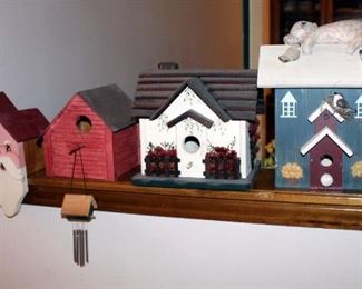 Decorative Wood Birdhouses, Qty 5, Various Sizes Ranging From 11" x 9.75" To 6" x 4.5"