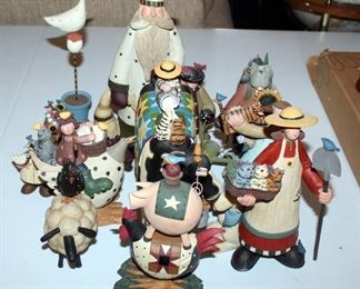 Willieraye Studio Resin Hand Painted Figurines Qty 13, Including Winter Bird Lovers And More