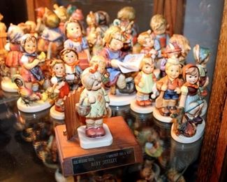 M. J. Goebel Hummel Ceramic Figures Qty 16, Including Feeding Time #199/0, The Builder #305, Horse Trainer #423, What's New #413 & More, 3" - 4" Tall
