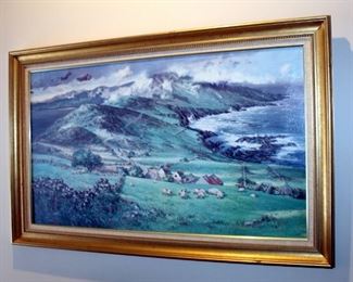 Framed Canvas Print Of Pastoral Landscape With Sheep By Edmund Sullivan, 28.5" x 46"