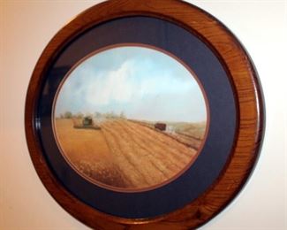 Harvest Scene Lithograph Print Entitled "First Load" By Sandy Madden Walker, Framed, Matted Under Glass, Signed & Numbered 389/500, Includes COA