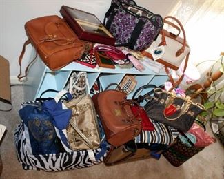 Handbags And Totes, Brands Include Michael Kors, Dooney & Bourke, Etienne Aigner, And More, Includes Wallets, Purses, And Scarves, Some New With Tags