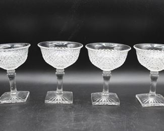 Vintage Cut Glass Sorbet Glasses 