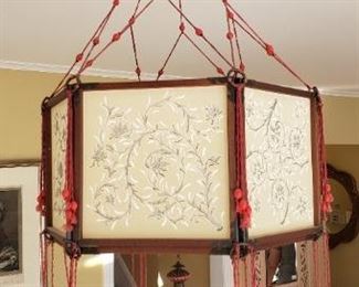 Silk screen hand painted Japanese electric light lantern from Lightology