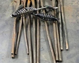 Blacksmith Plyers, Including Wolf Jaw And Closed Mouth, Qty 6, And Chipping Hammers Qty 2