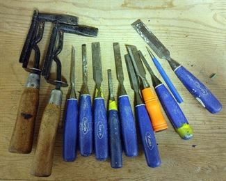 Hand Chisel Assortment, Ranging In Sizes And Brands, Includes Chipping Hammers Qty 2