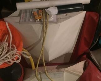 folding Tinker rare dinghy-lots of accessories-functions as a tender or life raft-comes with gas for inflation-sail mast can be purchased for it