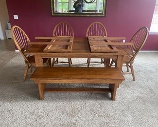 dinning table and bench