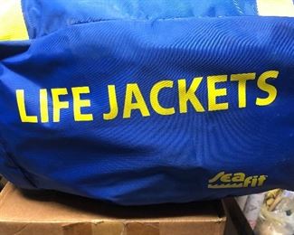 two sets of life jackets