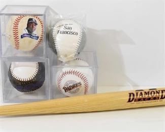 Collectable Baseballs & 18" Mini Bat