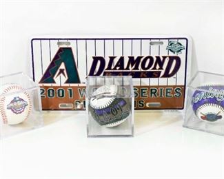 Diamondbacks License Plate & Collector Baseballs