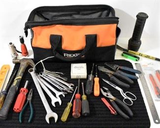 Ridgid Tool Bag with Various Tools