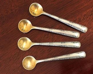 Gorham "Camellia" sterling silver salt spoons