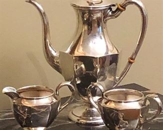 Preisner three-piece sterling silver coffee set