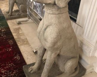 Pair of composition Labrado Retriever sculptures 